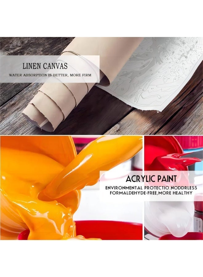 ChicAbode Paint by Numbers Kit for Adults, European Style Street Scene Acrylic Painting on Canvas, Easy DIY Paint by Number for Beginners, 16" x 20" Decorative Wall Art for Home or Gift - Image 4